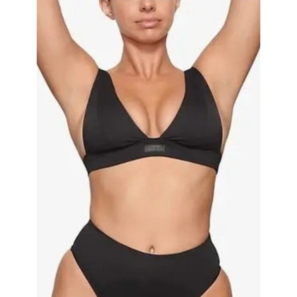 NWT SKIMS Recycled Swim Black Bikini Set Sz Lg - Picture 2 of 16